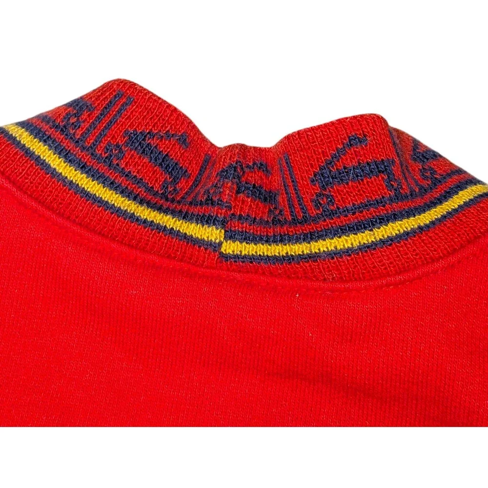 Vintage OshKosh Bgosh Red Navy Cardigan Sweater 24M Made in USA Embroidered Dog